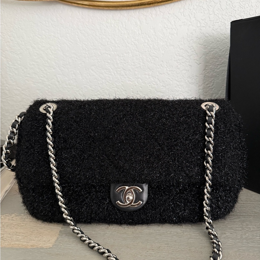 Chanel Black Textured Shoulder Bag